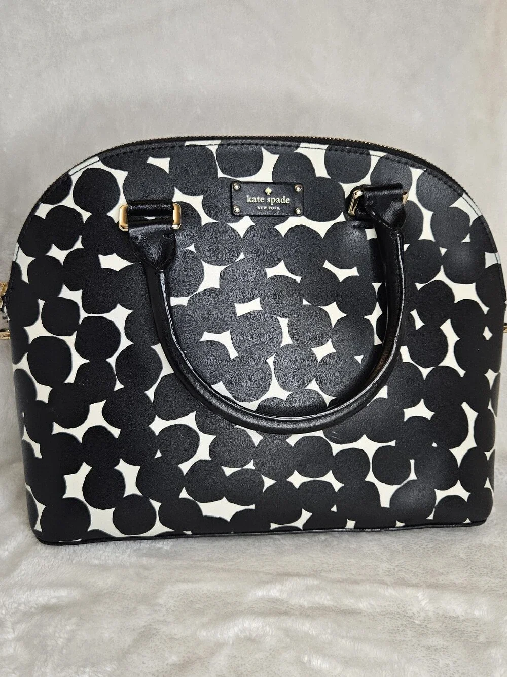Kate Spade Carli Grove Street Splodge Dot Medium Leather Satchel Bag